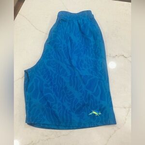 Oakley Blue Athletic Shorts with Textured Design